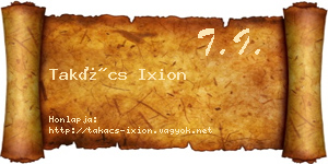 Takács Ixion névjegykártya